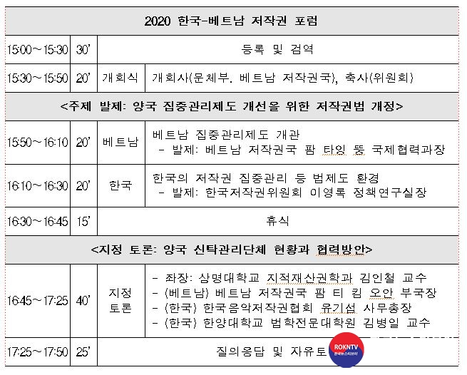 기사 2020.11.12.(목) 5-2 2020+한국-베트남+저작권+포럼+개최 세부 일정.JPG